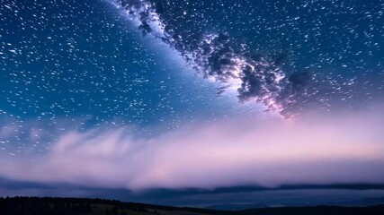 Wall Mural - motion stars lapse clouds time milky astronomy galaxy way night sky day fast starry background lacti