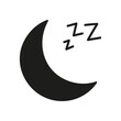 © gentle studio - Crescent Moon with ZZZ Silhouette Icon. Nighttime Sleep Glyph Symbol. Peaceful Night Rest. Isolated Vector Illustration