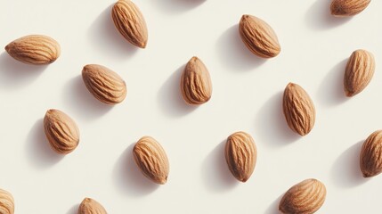 Aufkleber - Close up view of almonds set against a white background