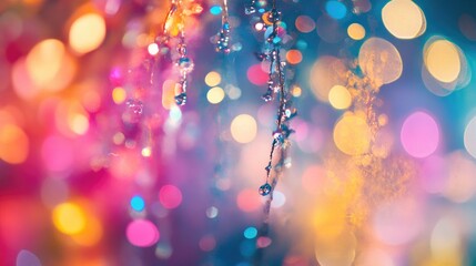 Leinwandbilder - Vibrant fireworks illuminate a blurred background with dazzling colors
