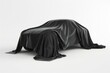 © dony - presentation car under black cloth on white background. 3d rendering