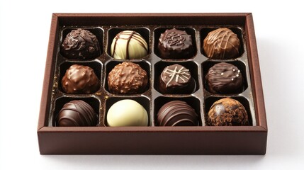 Poster - An elegant box filled with an assortment of gourmet chocolates ideal for treating oneself or offering as a thoughtful gift