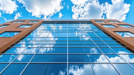 Poster - View from a low angle of the exterior of a commercial building