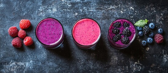 Poster - Raspberry Blackberry And Blueberry Smoothie
