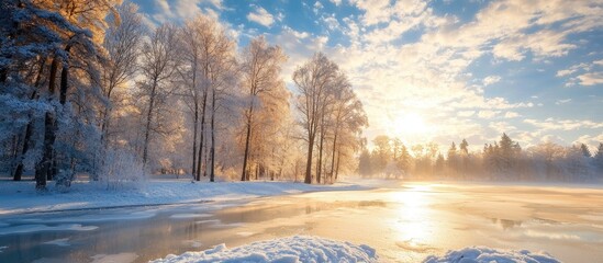 Aufkleber - Sunlight Cloud Winter Landscape Nature