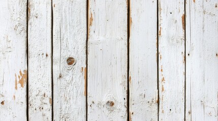 Poster - Weathered white wooden planks showcasing a rustic texture ideal for a vintage inspired backdrop