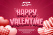 © Aziramada - 3d Happy valentine editable text effect with 3d love shape decoration