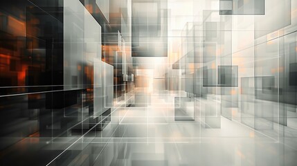 Aufkleber - An abstract digital art piece that appears to be made up of multiple interconnected squares and rectangles. The squares are of different sizes and shapes, and they are arranged in a grid-like pattern.