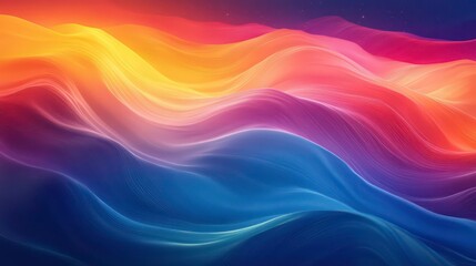 Poster - Abstract waves of color blend seamlessly, creating a serene and vibrant visual experience.
