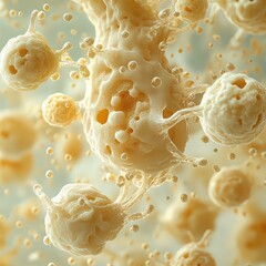 Vector illustration of yeast cells in a fermentation tank