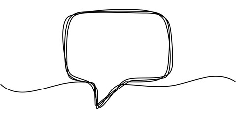 Fototapete - Speech Bubble Single Line Icon, Speech Bubble Continuous Line Icon, Chat Single Line Icon, Speech Bubbles Continuous Line Icon, Continuous Line Drawing of Doodle Speech Bubble. Hand Drawn Symbol.