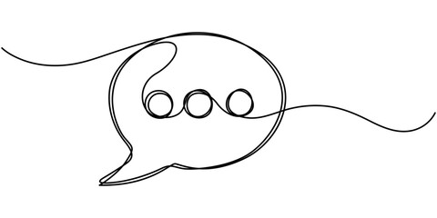Fototapete - Speech Bubble Single Line Icon, Speech Bubble Continuous Line Icon, Chat Single Line Icon, Speech Bubbles Continuous Line Icon, Continuous Line Drawing of Doodle Speech Bubble. Hand Drawn Symbol.