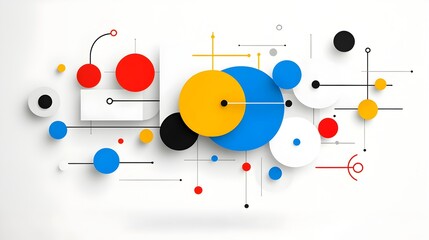 Fototapete - Striking Minimalist Abstract Background with Intersecting Circles and Bold Geometric Shapes Ideal for Innovative Tech and Corporate Business Presentations