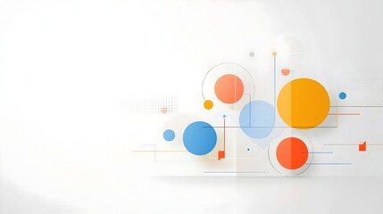 Fototapete - Bold and Dynamic Geometric Circle Abstract Background with a Structured yet Fluid Arrangement Suitable for Cutting Edge Business and Technology Themes and Concepts