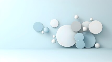 Aufkleber - Futuristic abstract design with glowing geometric circles and soft shadows ideal for a technology forward business presentation or digital marketing materials  The sleek