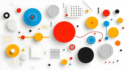 Poster - Vibrant abstract geometric circle pattern background with a modern minimalist design aesthetic  Suitable for business presentations technology projects websites