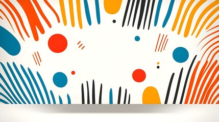 Poster - Vibrant abstract pop art inspired design featuring a playful arrangement of colorful lines and stripes  This eye catching pattern is perfect for modern flyers posters cover templates