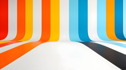 Fototapete - Vibrant and dynamic abstract background design with retro inspired colorful striped patterns perfect for creating eye catching flyers posters brochures and other promotional materials