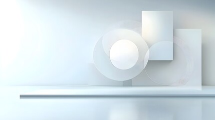 Fototapete - Sleek and Futuristic Abstract Circular Composition with Overlapping Geometric Shapes for Modern Business Tech or Creative Presentations
