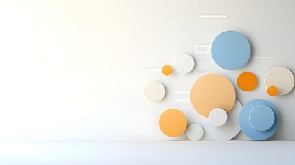 Aufkleber - Elegant geometric abstract layout featuring gradient circles in stylish tones creating a contemporary and professional design for business and technology presentation slides