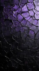 Wall Mural - Thick and Cracked Oil Painting, Black and Purple, Abstract Image, Texture, Pattern Background, Wallpaper, Smartphone Cover and Screen, PC, Laptop, 9:16 and 16:9 Format