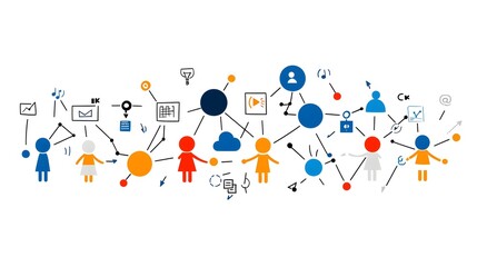 Aufkleber - interlinked collaborative figures forming a web that symbolizes the power of community shared effort