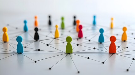 of a collaborative web of linked figures symbolizing the power of community shared effort and working toward common goals