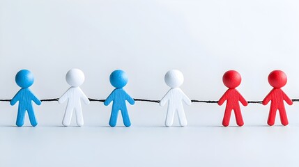 Aufkleber - Collaborative Community Interlinked Figures Representing the Power of Shared Effort Unity and Working Toward Common Objectives