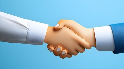 Poster - Vibrant and playful papercut cartoon of two hands shaking symbolizing trust unity and successful or partnership agreement