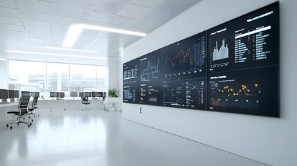 Aufkleber - Advanced control room featuring multiple monitors displaying real time data and analytics related to fuel processing and industrial automation systems