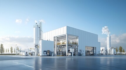 Aufkleber - Sophisticated Fuel Processing Plant with Cutting Edge Design and Technology A Striking Visual of a Modern Efficient and Environmentally Conscious Industrial Facility