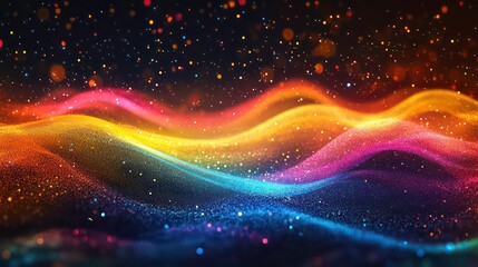 Poster - Abstract waves of color and light, creating a dynamic and vibrant visual experience.