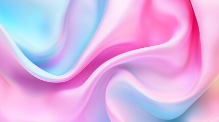 Poster - Fluid Holographic Waves - Dynamic Abstract Shapes with Iridescent Metallic Tones and Reflective Light for Stunning Visuals