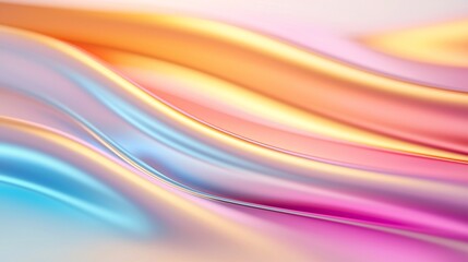 Poster - Holographic Liquid Motion with Vibrant Glow - Iridescent Metallic Hues and Reflective Surfaces for Stunning Visual Effects