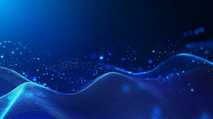 Poster - Technology abstract lines and dots connection background. Digital data visualization concept.