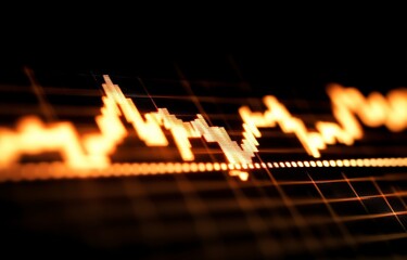 Stock trading graph close-up