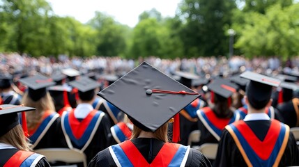 Poster - Photograph of a graduation cap with tassel representing the successful completion of a college or university degree and the milestone of academic achievement