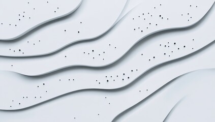 Poster - a dotted halftone wave pattern depicts flowing wavy lines and abstract fluid shapes, with a wave eff