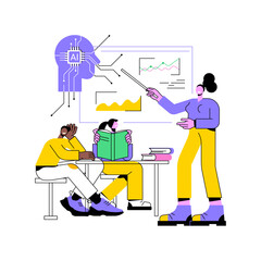 Poster - AI-Enhanced Classroom Management abstract concept vector illustration.