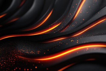Poster - Textured Black Canvas with Glowing Red Highlights