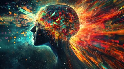 Poster - Colorful Abstract Human Head Illustration