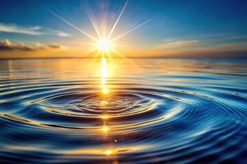 Ripples in water with sunlight shining through, Extreme Close-Up