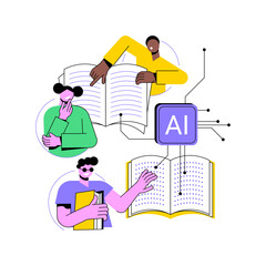 Poster - AI-Backed Education Equity Initiatives abstract concept vector illustration.