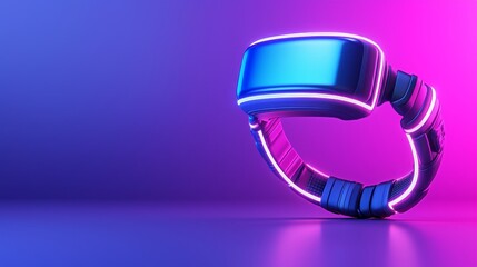 Poster - A digital blue and purple tech circle on a dark background. A futuristic digital technology concept with a futuristic digital infrastructure.