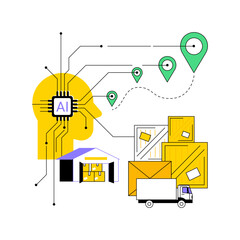 Poster - AI-Enhanced Supply Chain Optimization abstract concept vector illustration.