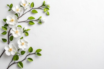 Poster - Artwork featuring oil paintings, floral spring scenestriptych, and blooming sakura branches