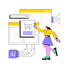 Poster - AI-Optimized Search and Navigation abstract concept vector illustration.