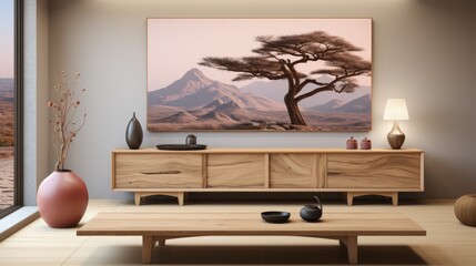 Canvas Print - person watching tv in living room HD 8K wallpaper Stock Photographic Image