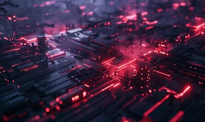 Poster - Smart Factory With AI-Powered Machines and Drones Producing Advanced Technology Components With Precision
