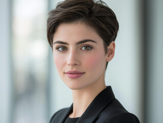 Business portrait of woman with short hair